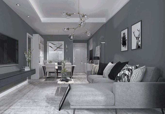 极简生活浅灰墙面装修效果图