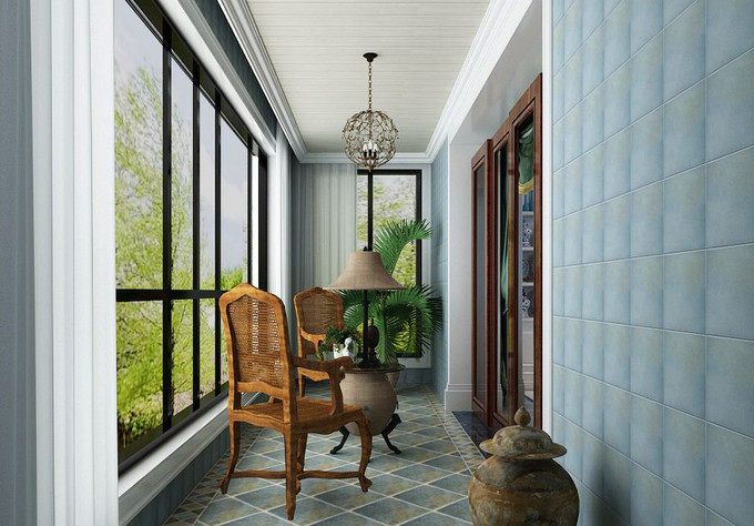 霸气侧漏的阳台平开门装修效果图