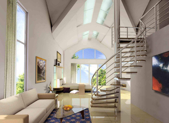 深邃的斜坡顶楼装修效果图