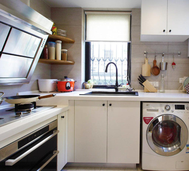厨房洗衣房一体效果图图片