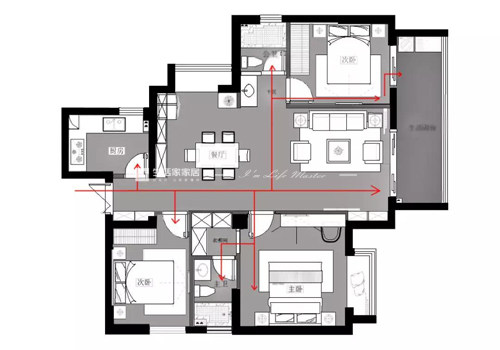 金帝仁文江语城 127m² 户型图