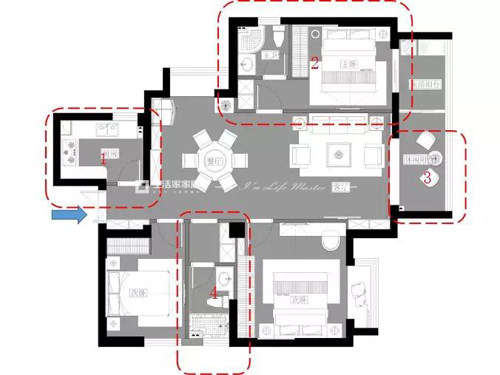 金帝仁文江语城 127m² 户型图