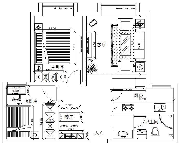 现代户型图装修效果图