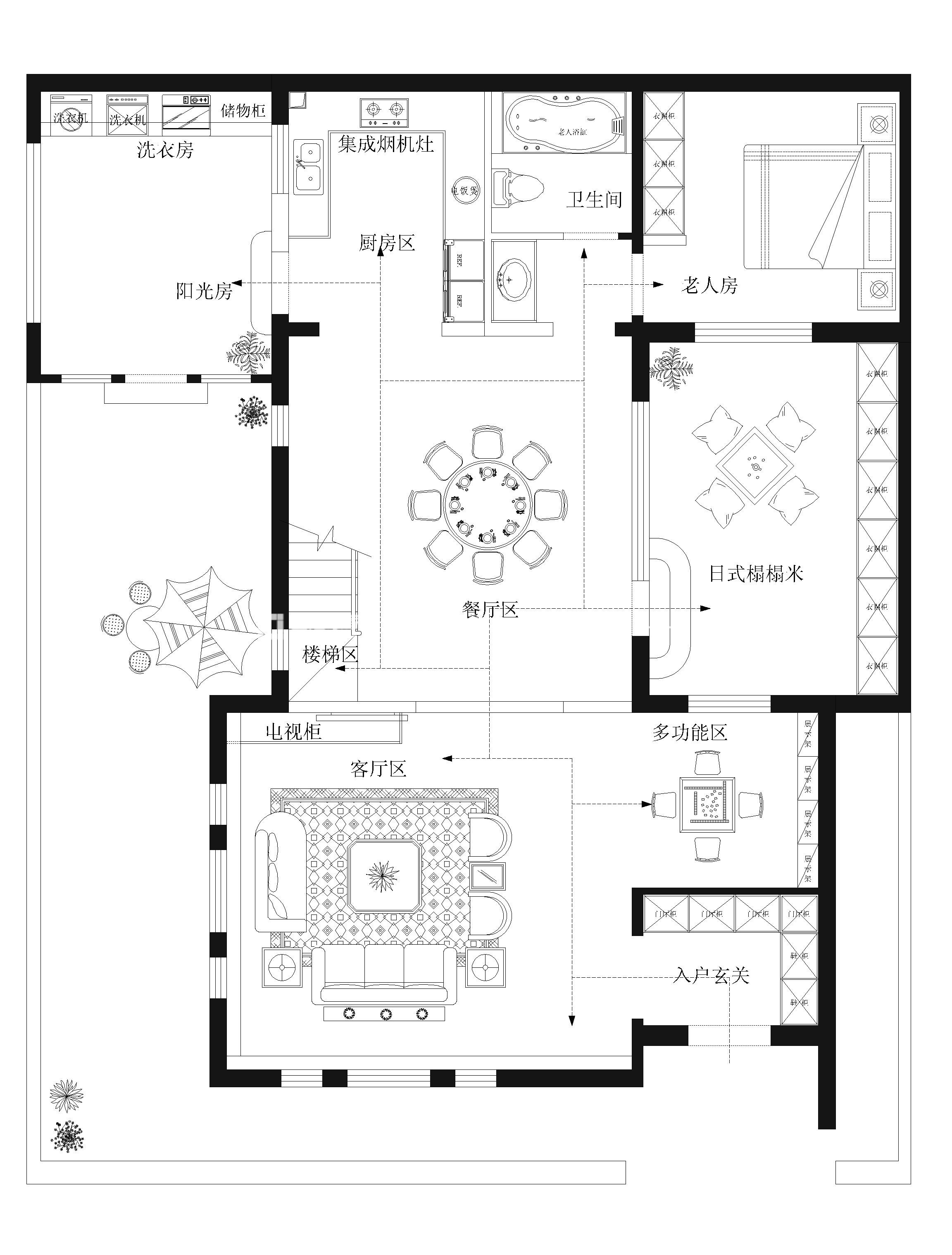 美式乡村户型图装修效果图