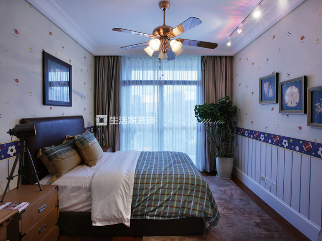 电视墙美式 实景图  复地新都国际