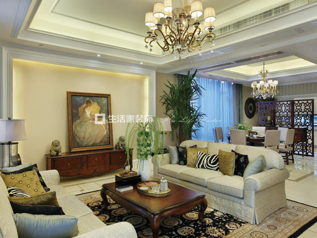 吊顶美式 实景图  复地新都国际