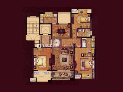 户型图美式 实景图  复地新都国际