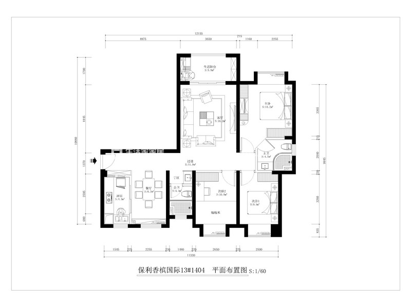 地中海戶型圖裝修效果圖