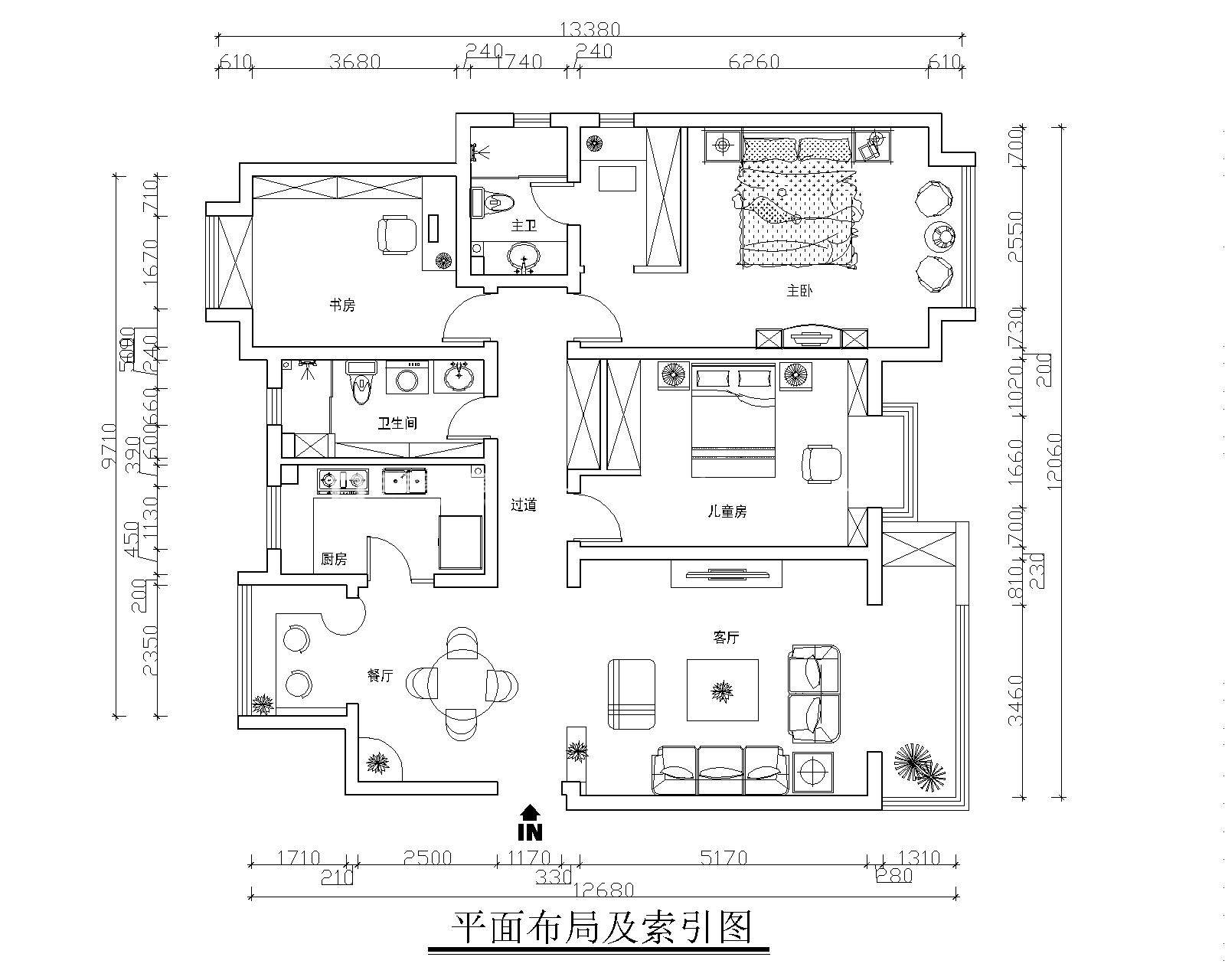 美式鄉(xiāng)村戶(hù)型圖裝修效果圖