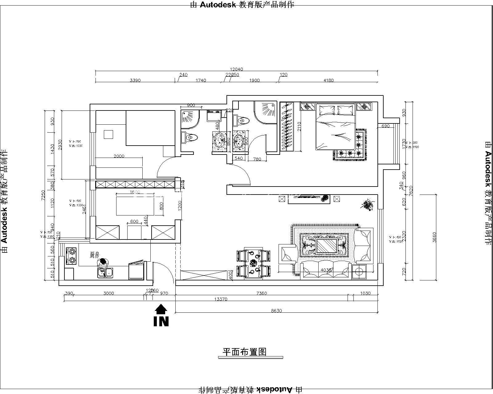 中式戶(hù)型圖裝修效果圖