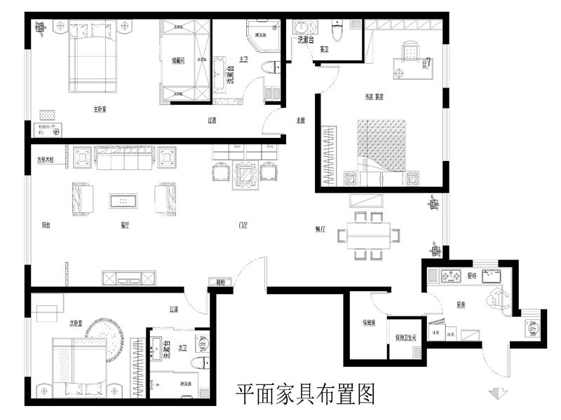 中式戶型圖裝修效果圖