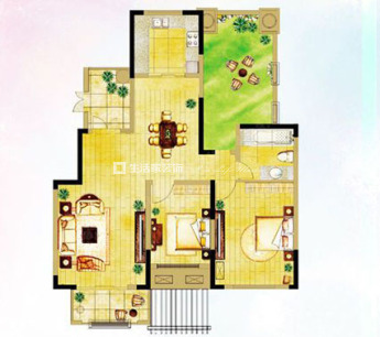 户型图自由美式 实景图 紫金东郡