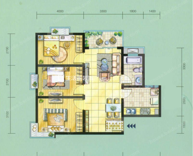 户型图新中式 嘉顺时代 生活家
