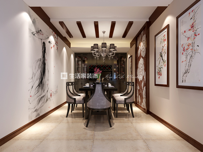 电视墙新中式 嘉顺时代 生活家