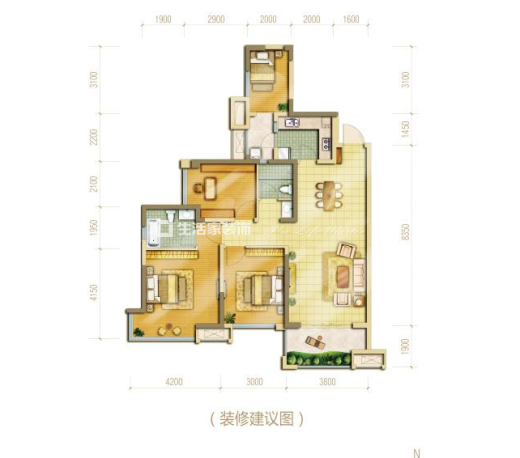 户型图效果图 现代风格