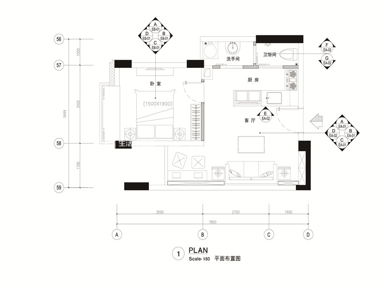 地中海戶型圖裝修效果圖