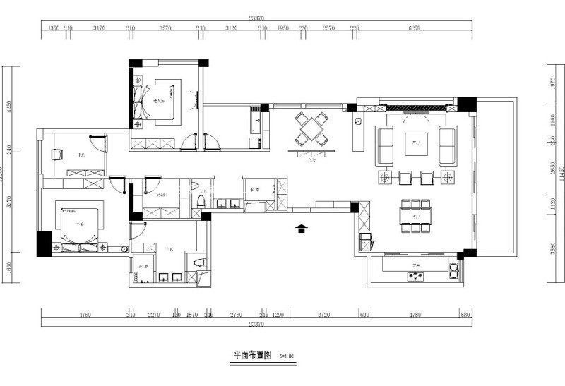中式户型图装修效果图