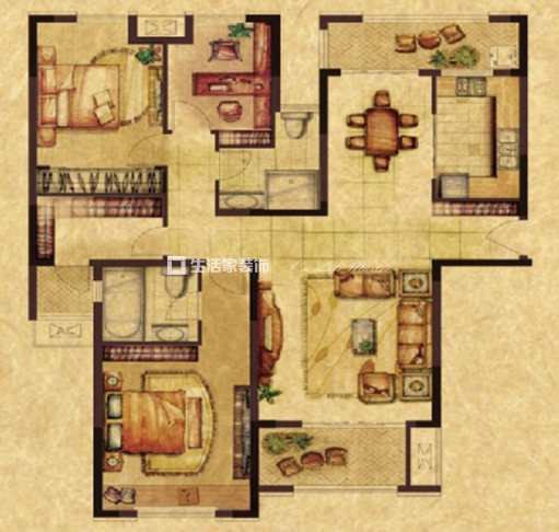 户型图实景 风格 案例  融侨观邸