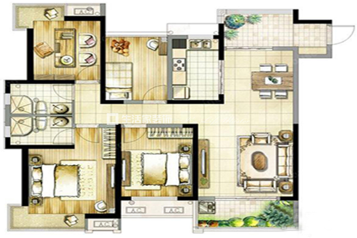 户型图时尚现代  启迪方洲