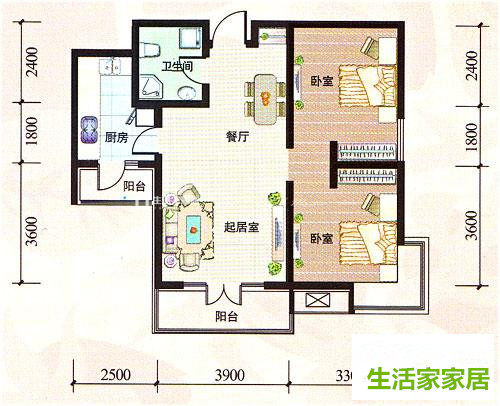 现代户型图装修效果图