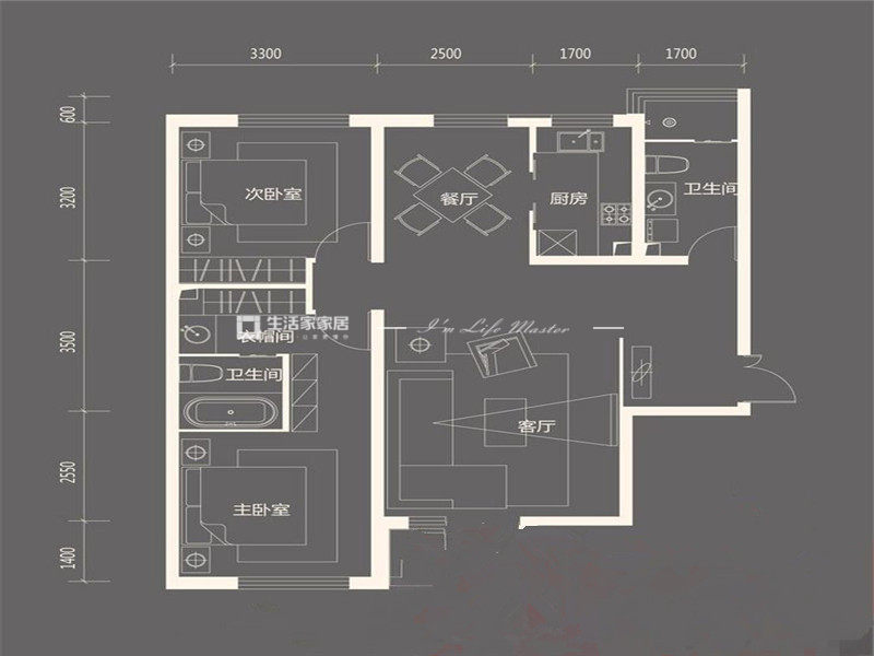 现代户型图装修效果图