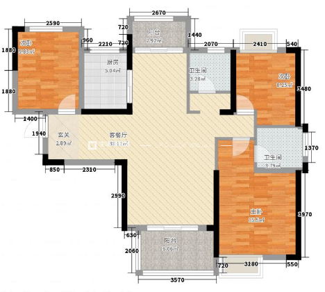 田园户型图装修效果图