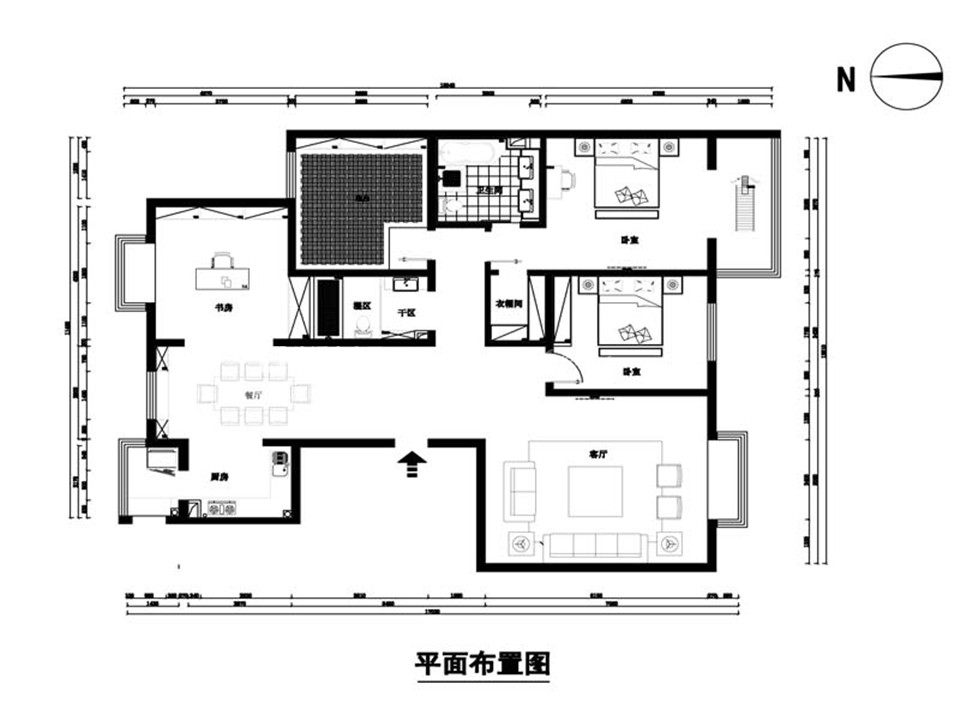 现代户型图装修效果图