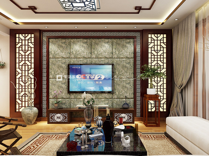 中式客厅装修效果图