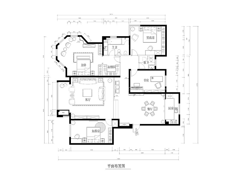 中式戶型圖裝修效果圖