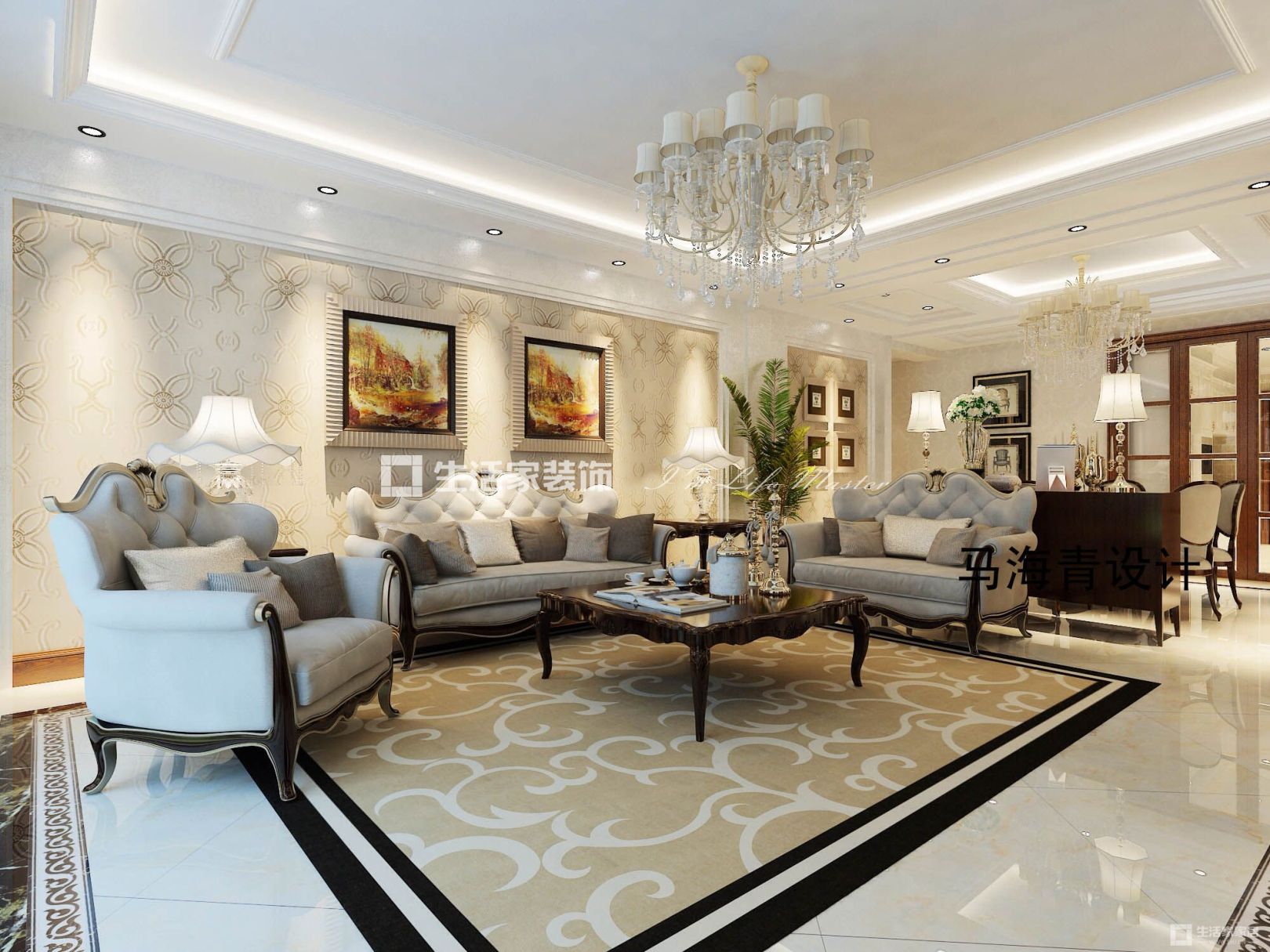 电视墙海青，简欧，优山，美地