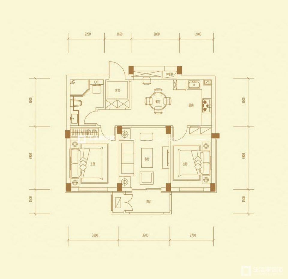 現(xiàn)代戶(hù)型圖裝修效果圖