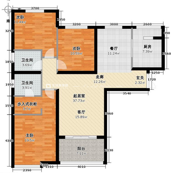 现代户型图装修效果图