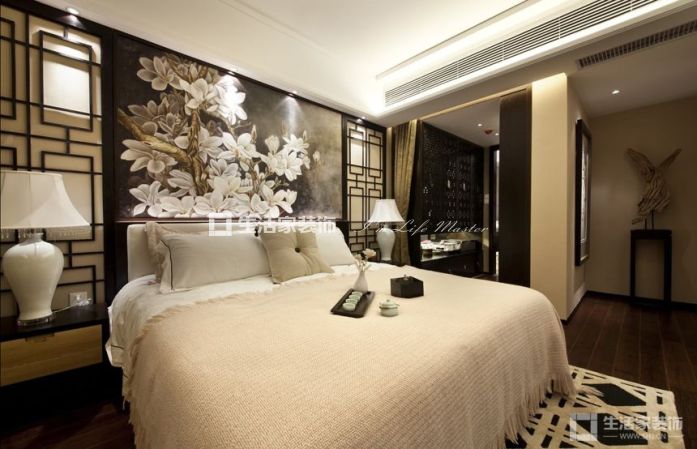 电视墙中式案例 雅居乐
