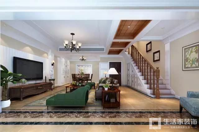 美式洋房 客厅效果图2