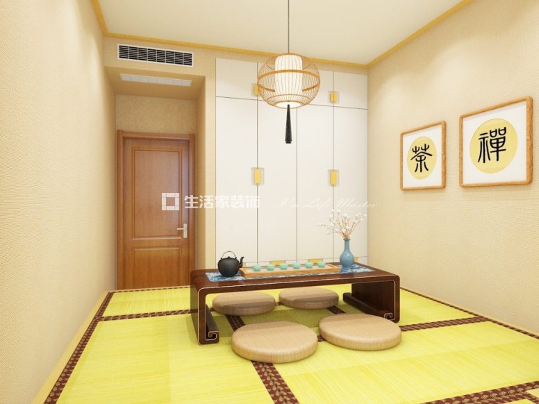 电视墙书柜的形式来做电视背景墙 榻榻米的形式来