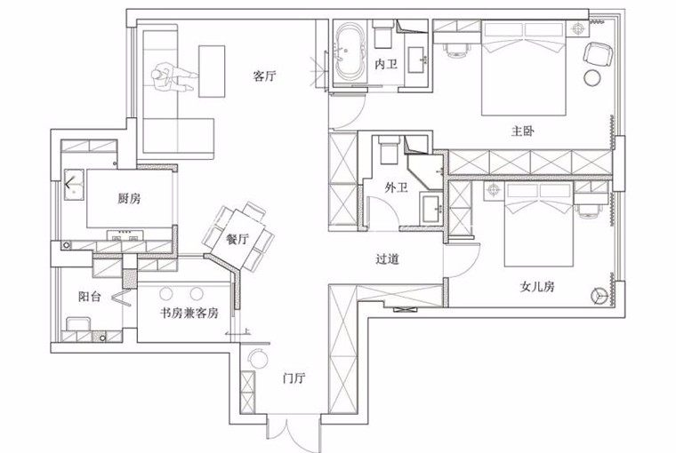 混搭户型图装修效果图