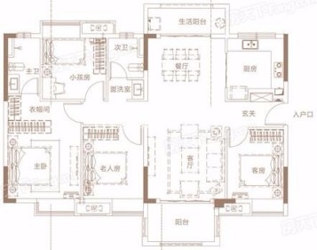 户型图128㎡混搭式装修案例