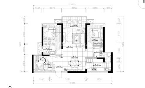 户型图108m²现代简约装修效果图