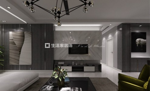 电视墙现代简约  三居室
