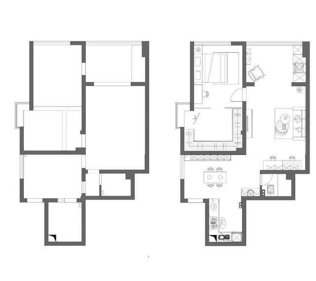 户型图北欧 二居室