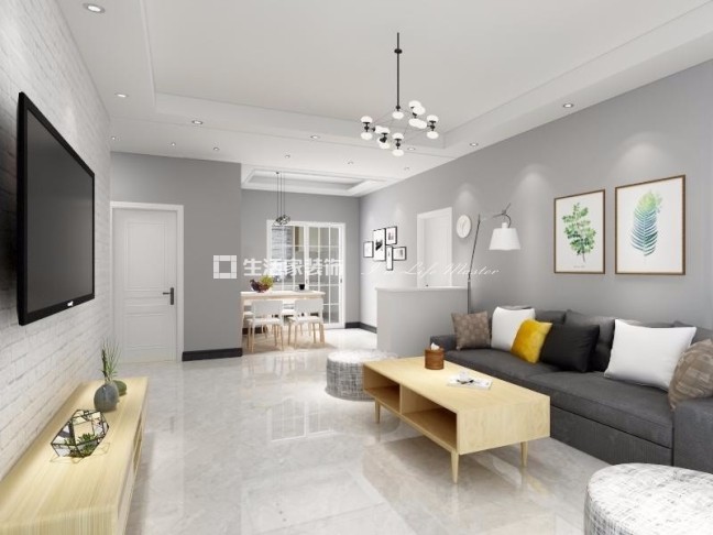 电视墙普罗旺斯92平现代