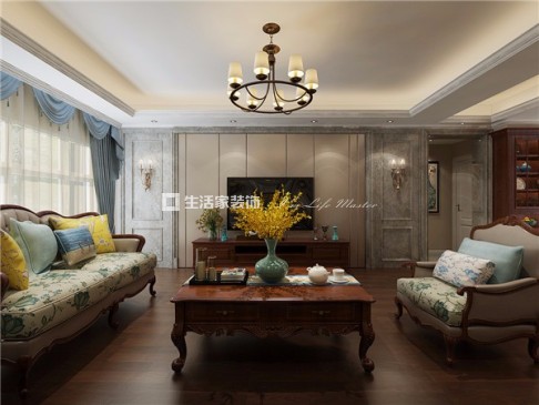 电视墙美式古典