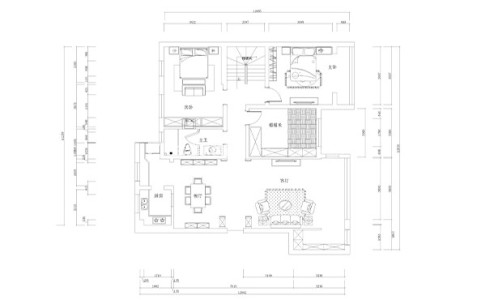 户型图简美 三居室