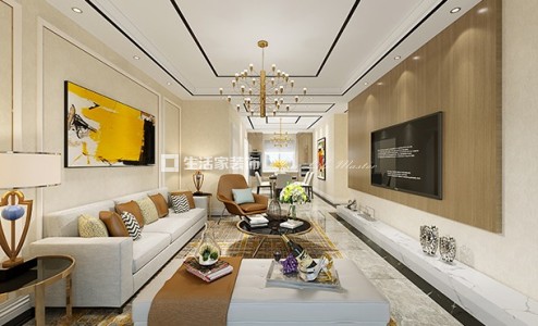 电视墙现代简约 四居室