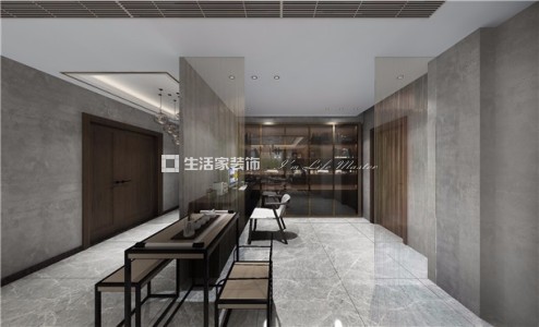 飘窗高档 金属质感 玻璃 硬包 灯光 拼花