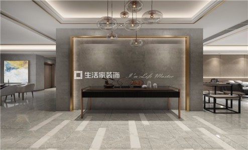 吊顶高档 金属质感 玻璃 硬包 灯光 拼花