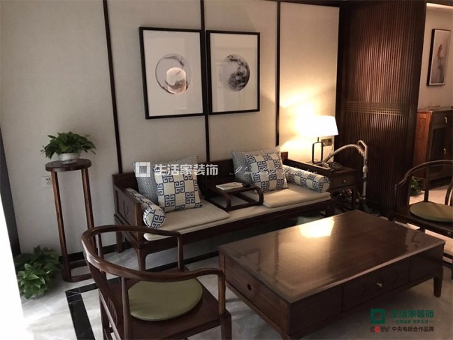 吊顶富力碧涛湾  中式风格  装修效果图