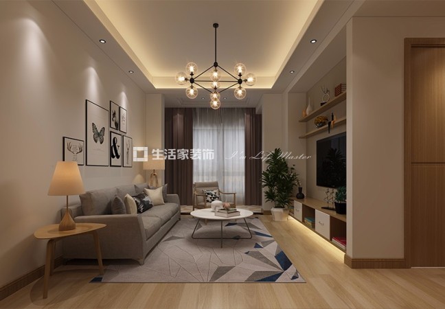 电视墙光机电小区  北欧风格  装修效果图