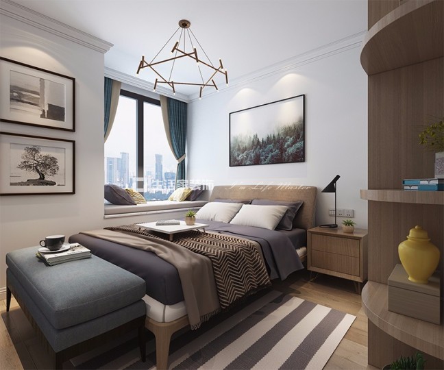 榻榻米岭南林语  北欧风格  装修效果图