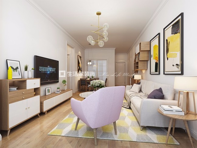 电视墙岭南林语  北欧风格  装修效果图